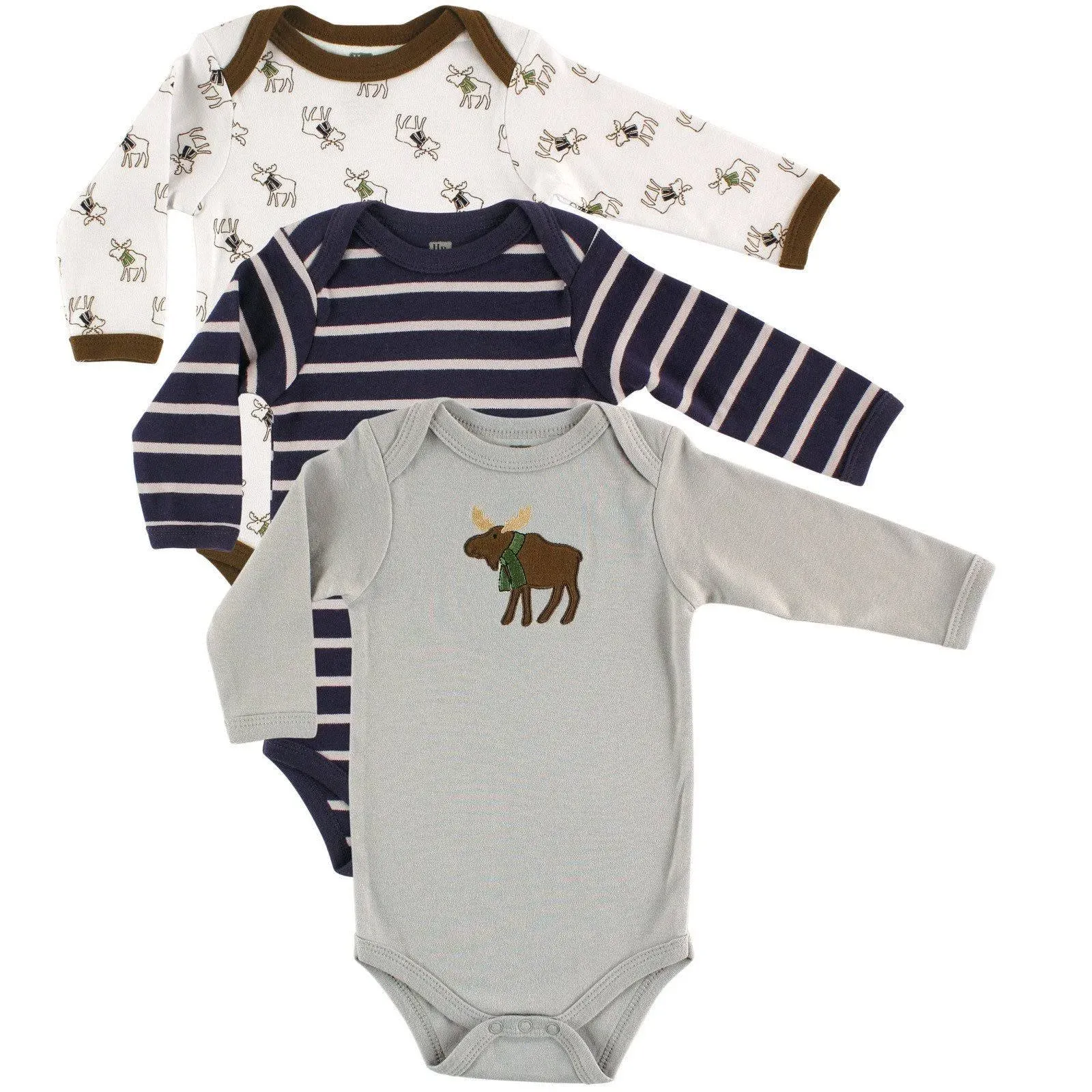 Hudson Baby Cotton Long-Sleeve Bodysuits Blue Moose / 0-3 Months