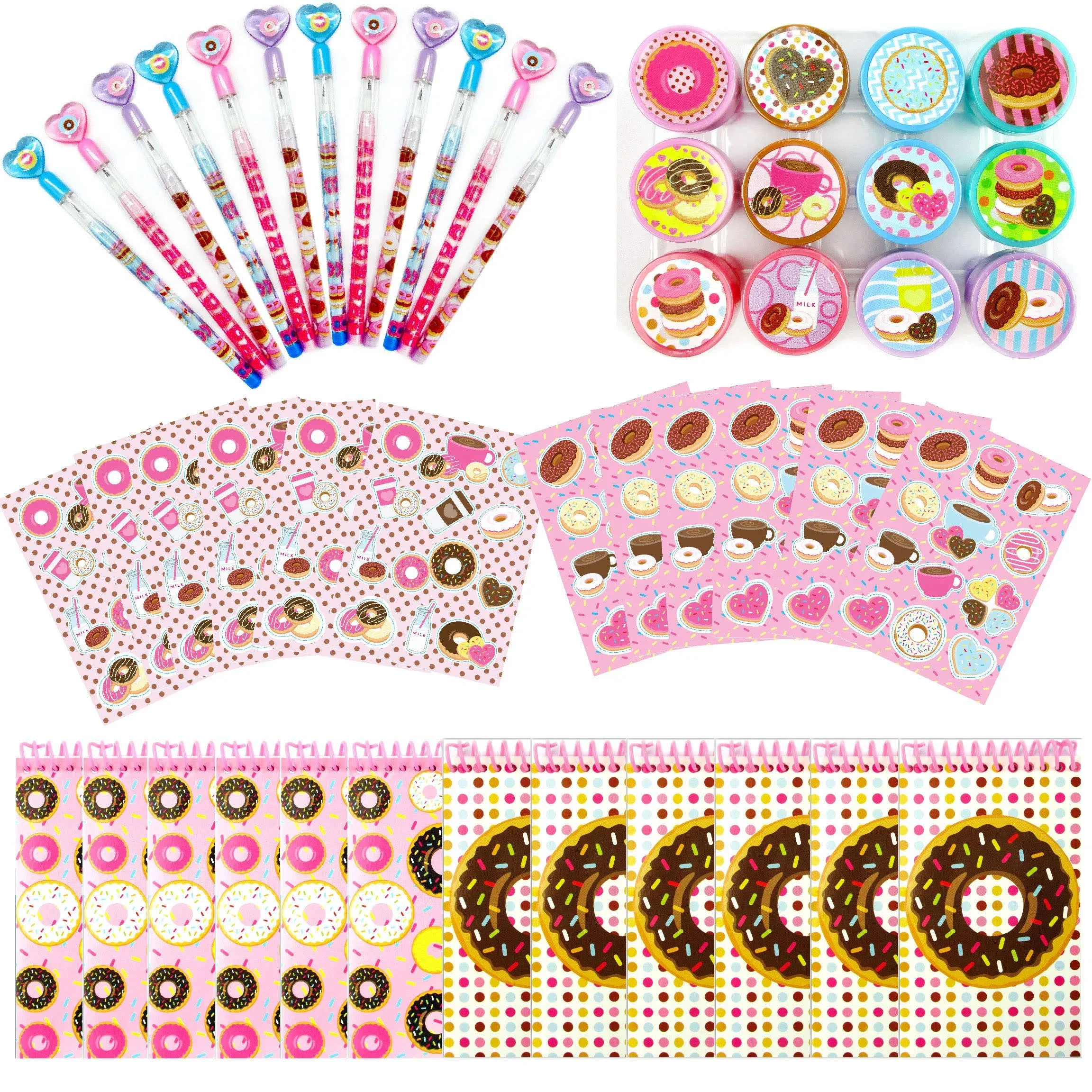 TINYMILLS 48 Pcs Donuts Birthday Party Favor Set