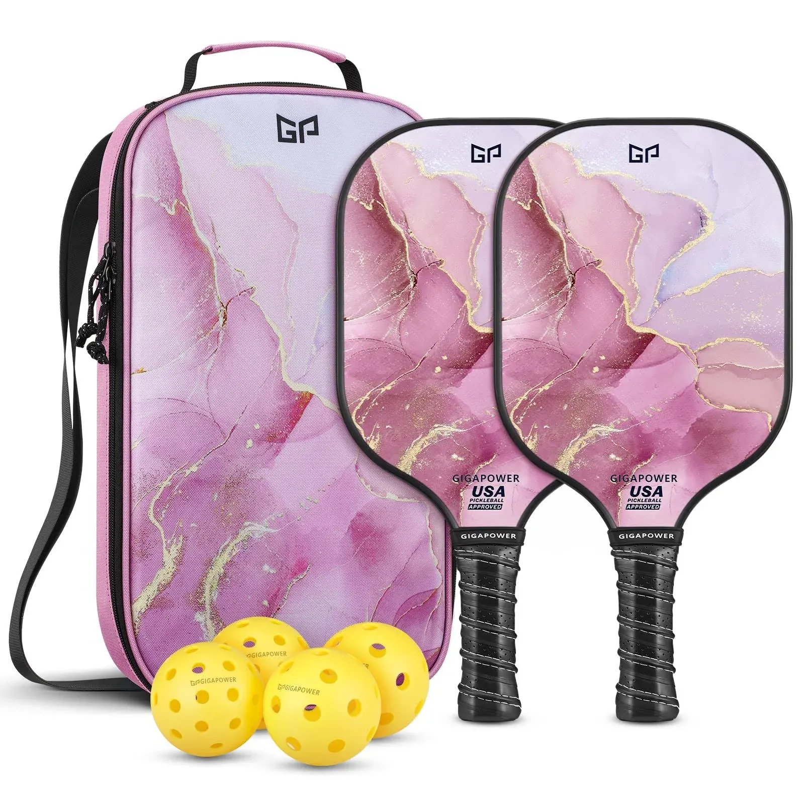 Pickleball Paddles | USAPA Approved | Graphite Carbon/Fibergl<wbr/>ass Face with Polyp