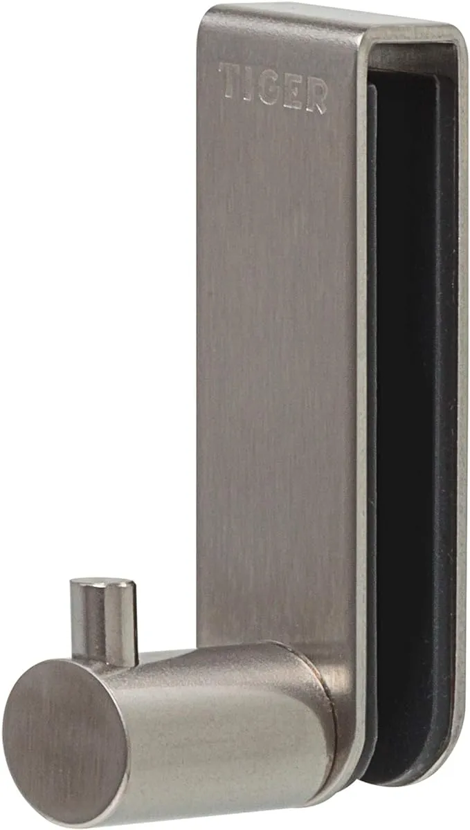 Tiger Rhino Glass Shower Door Towel Hook, 13x6,1x3,7 cm, Stainless Steel Brushed