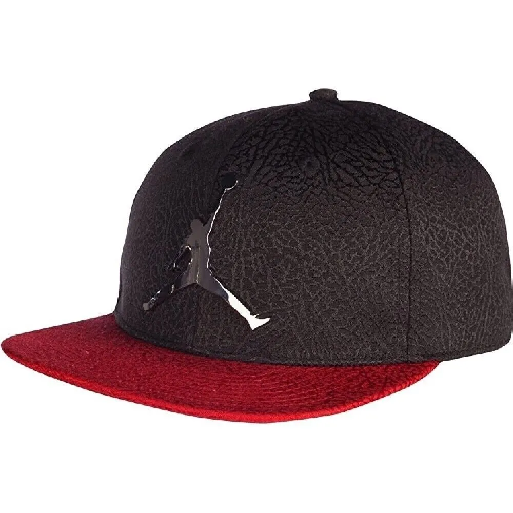 Youth Nike Air Jordan Snapback Hat Retro Elephant Print Black Red Cap 9A1623 KR5