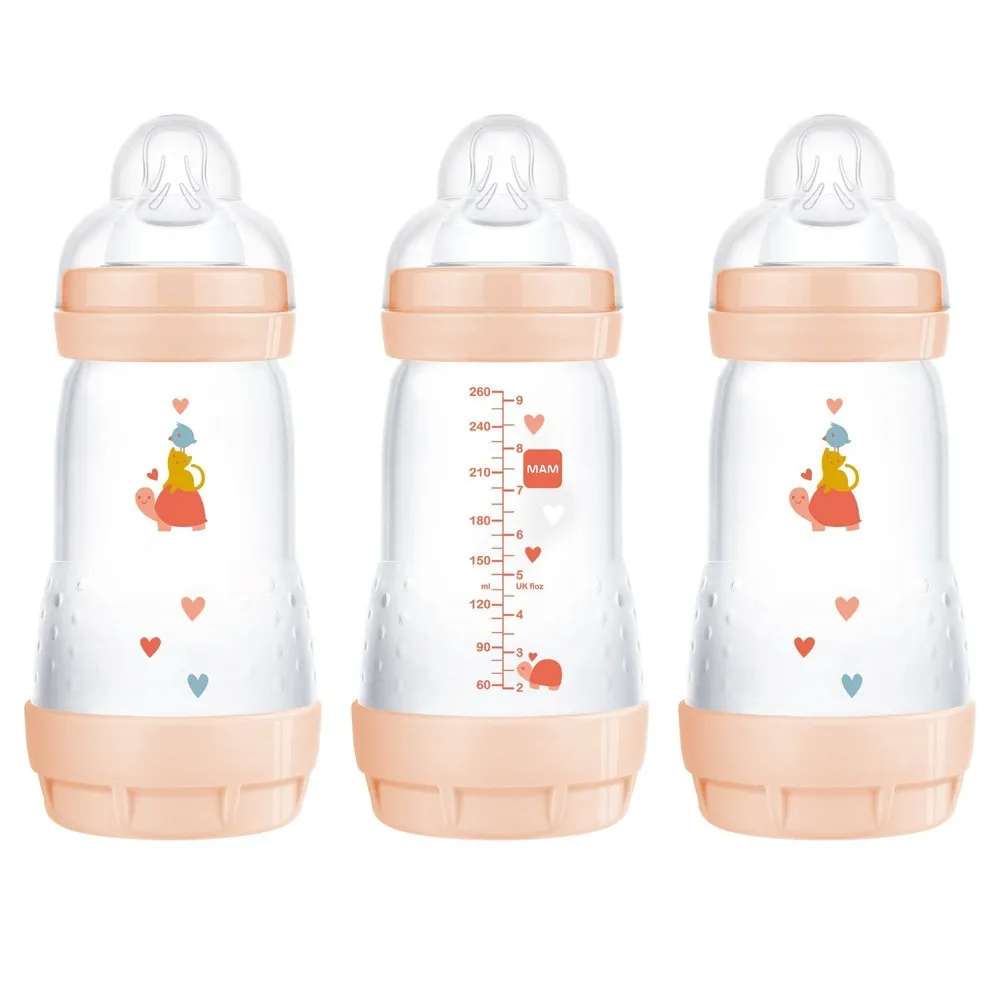 MAM Anti-Colic BPA Free 9 Ounce 3 Pack Bottles - Girl