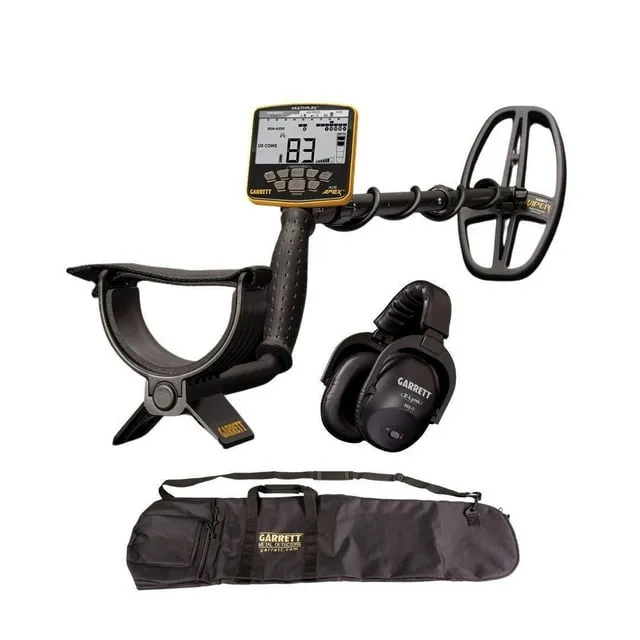 Garrett ACE APEX Metal Detector with 6 x 11 DD Viper Search Coil Z-Lynk Wireless Headphone Package and Bag