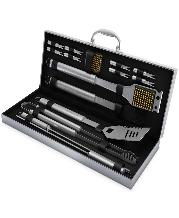 Home-Complete 16-Piece Stainless Steel BBQ Grill Tool Set