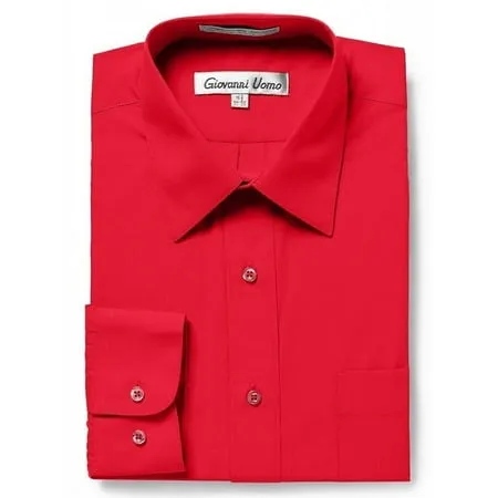 Men s Regular Fit Long Sleeve Solid Dress Shirt - Available in Many Colors