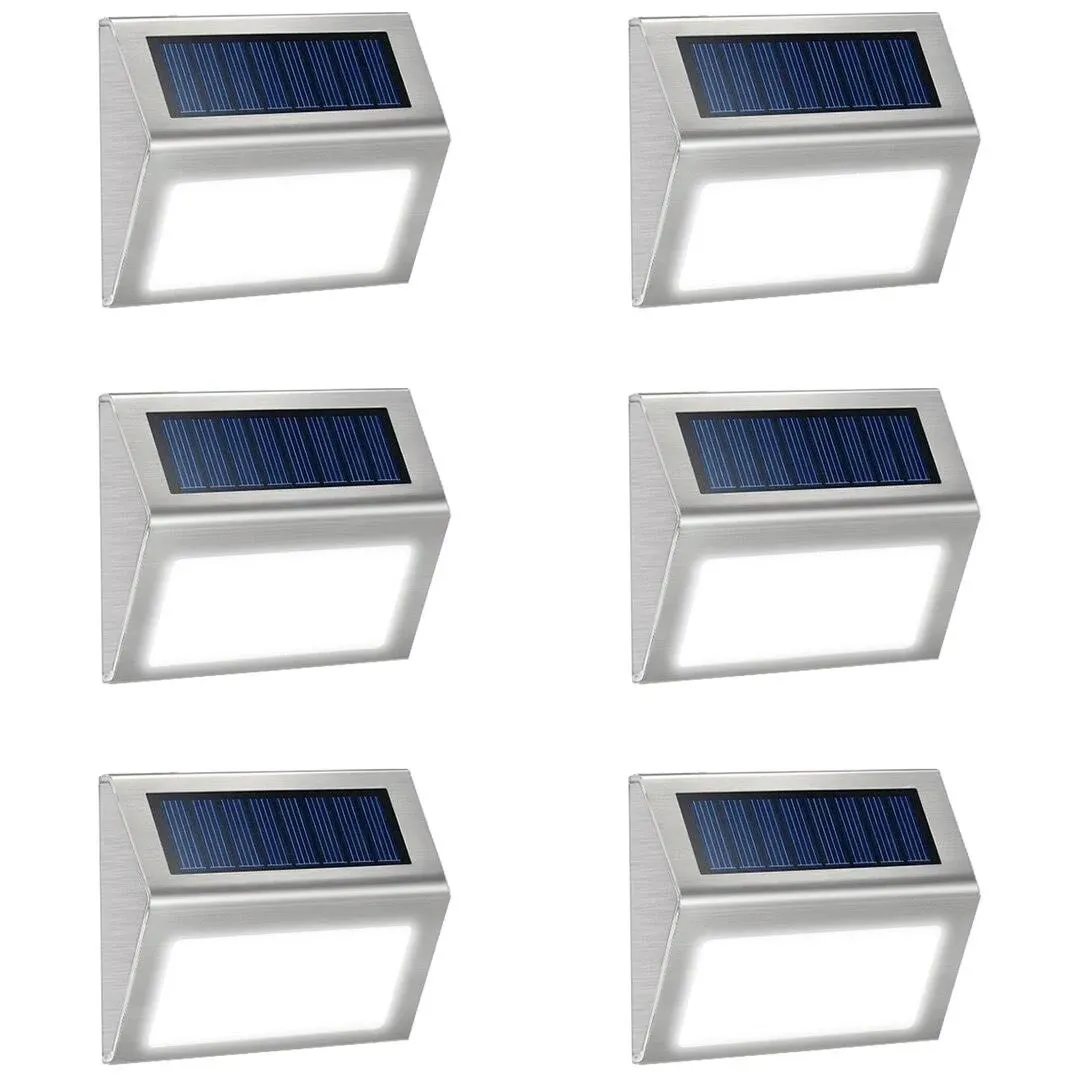 6 Pack Solar Fence LED Lights, Deck Lights Solar Powered Waterproof Cool Light