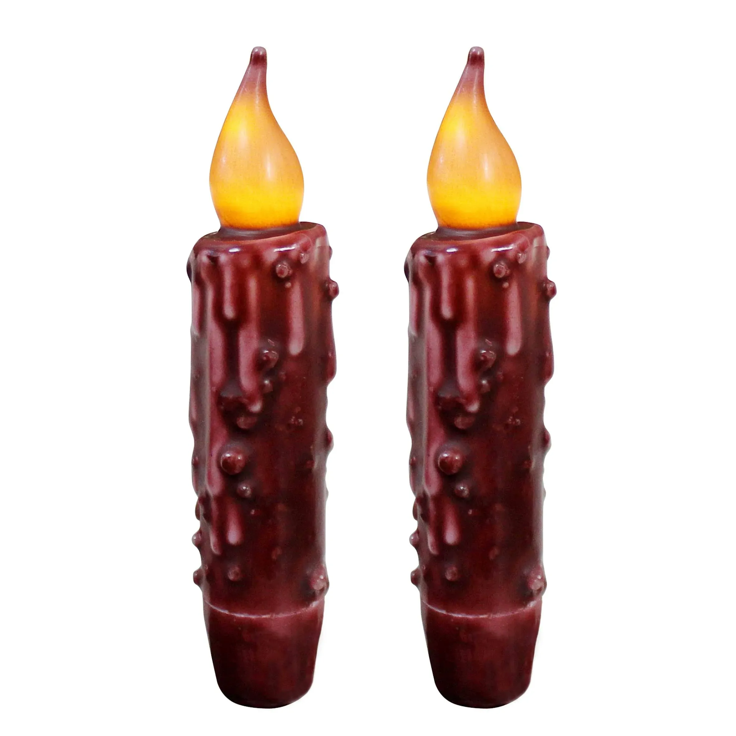 CVHOMEDECO. Real Wax Hand Dipped Battery Operated LED Timer Taper Candles Country ...