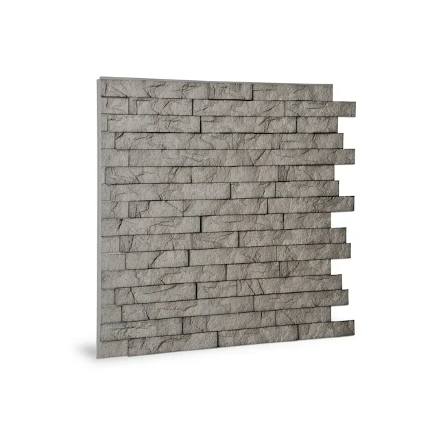 Innovera Decor by Palram 24 in. x 24 in. Glacier PVC Seamless 3D Wall Panels in Smoked Gray 12-Pieces