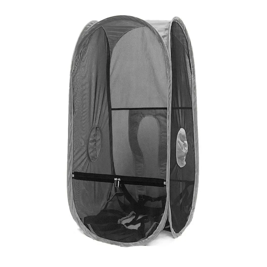 WeatherPod Short Bug-Screen Walking Pod – Pop-Up Wearable Mosquito & Bug Screen with Mesh – Fine Gauge, Fully Enclosed Personal Bubble