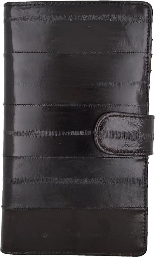 Marshal New Eel Skin Leather Credit Card Holder Wallet 19 Card Slots & 1 ID Window With Snap