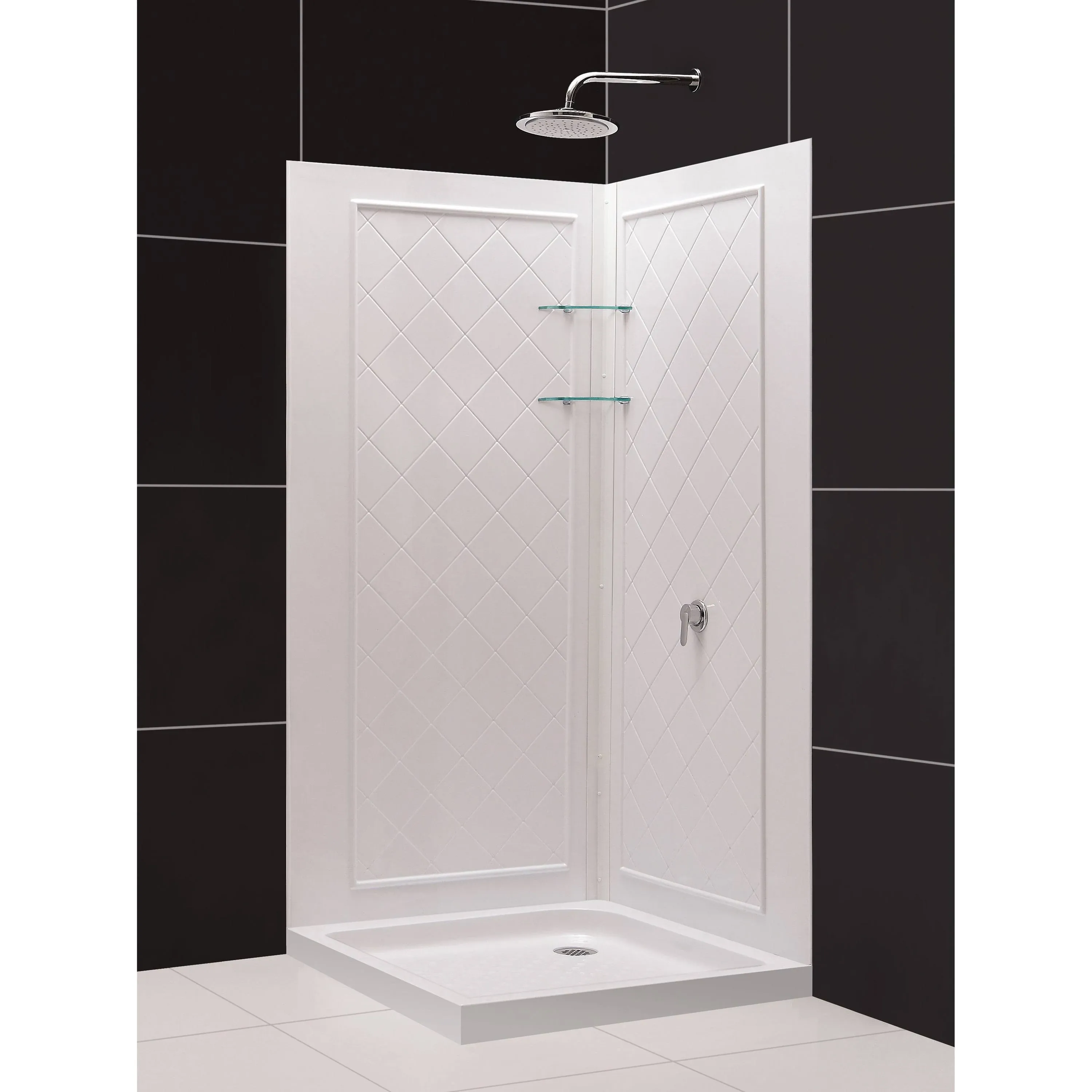 DreamLine 36 in. D x 36 in. W x 76 3/4 in. H SlimLine Double Threshold Corner