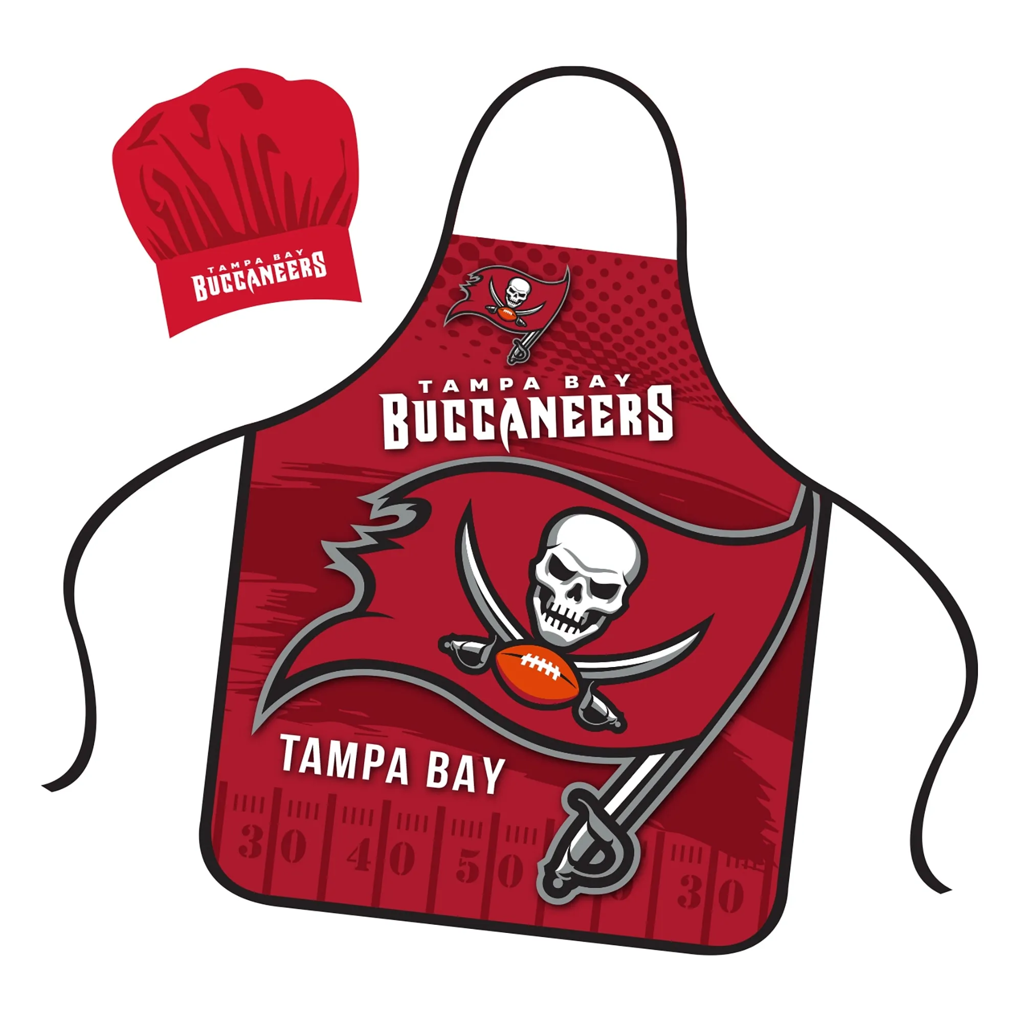 NFL Apron & Chef Hat Set, with Large Team Logo - Tampa Bay Buccaneers - 31" x 25"