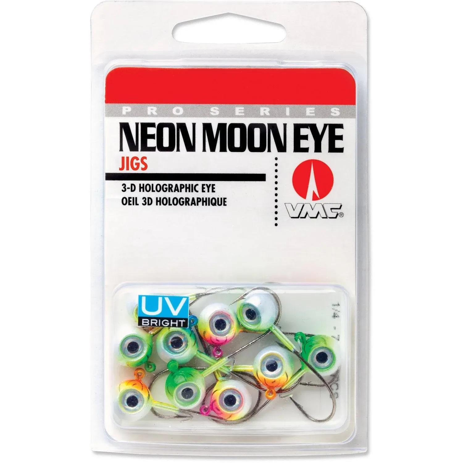 VMC NME116UVK Neon Moon Eye Jig 1/16 oz #4 Hook Assorted 10 Piece