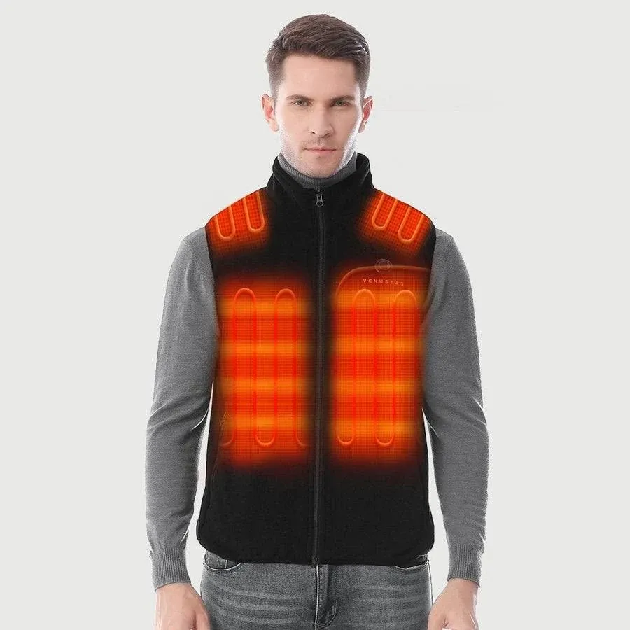 Venustas Men's Heated Fleece Vest with Battery Pack