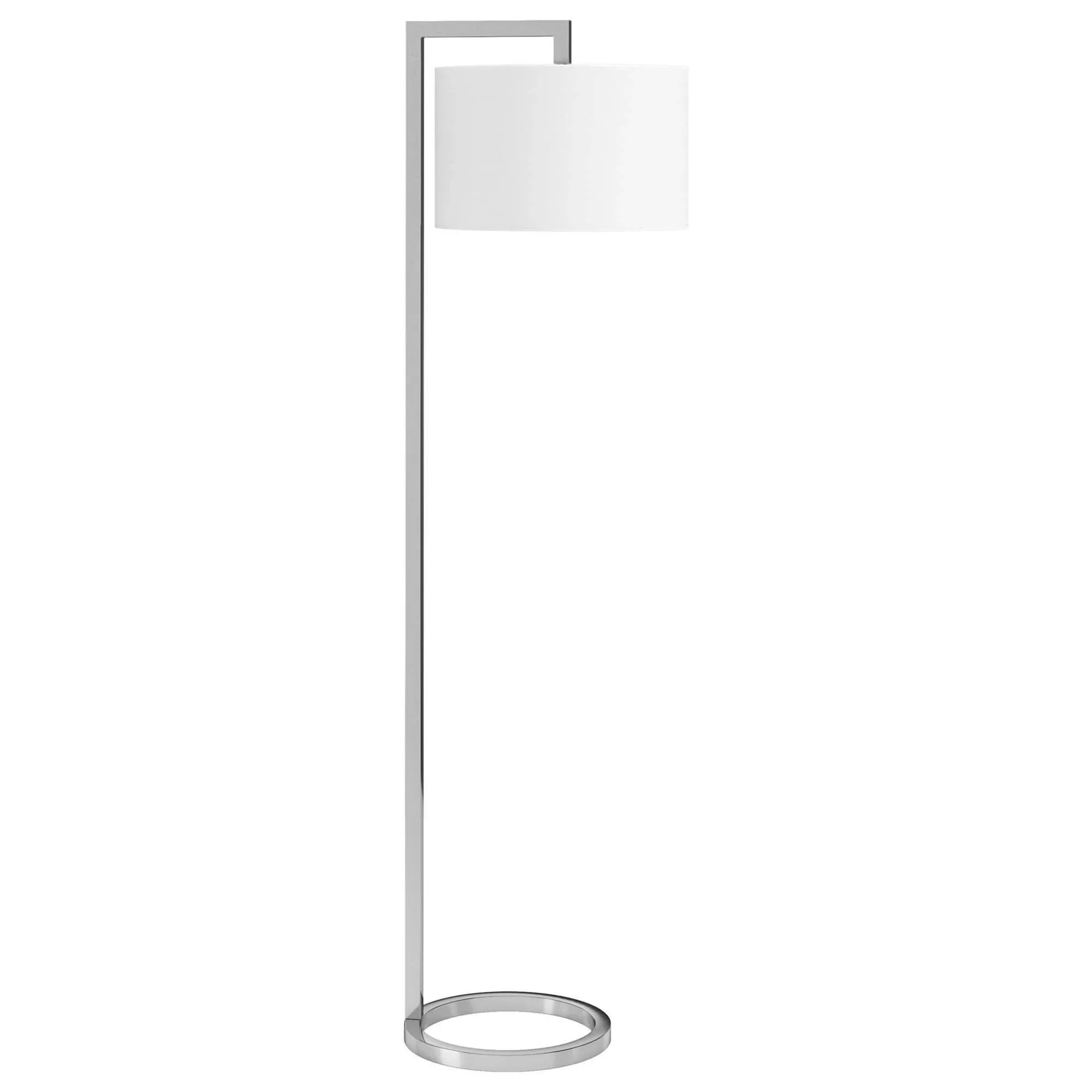 Henn&amp;Hart 16&#034; Polished Nickel Finish Metal/Fabric Floor Lamp