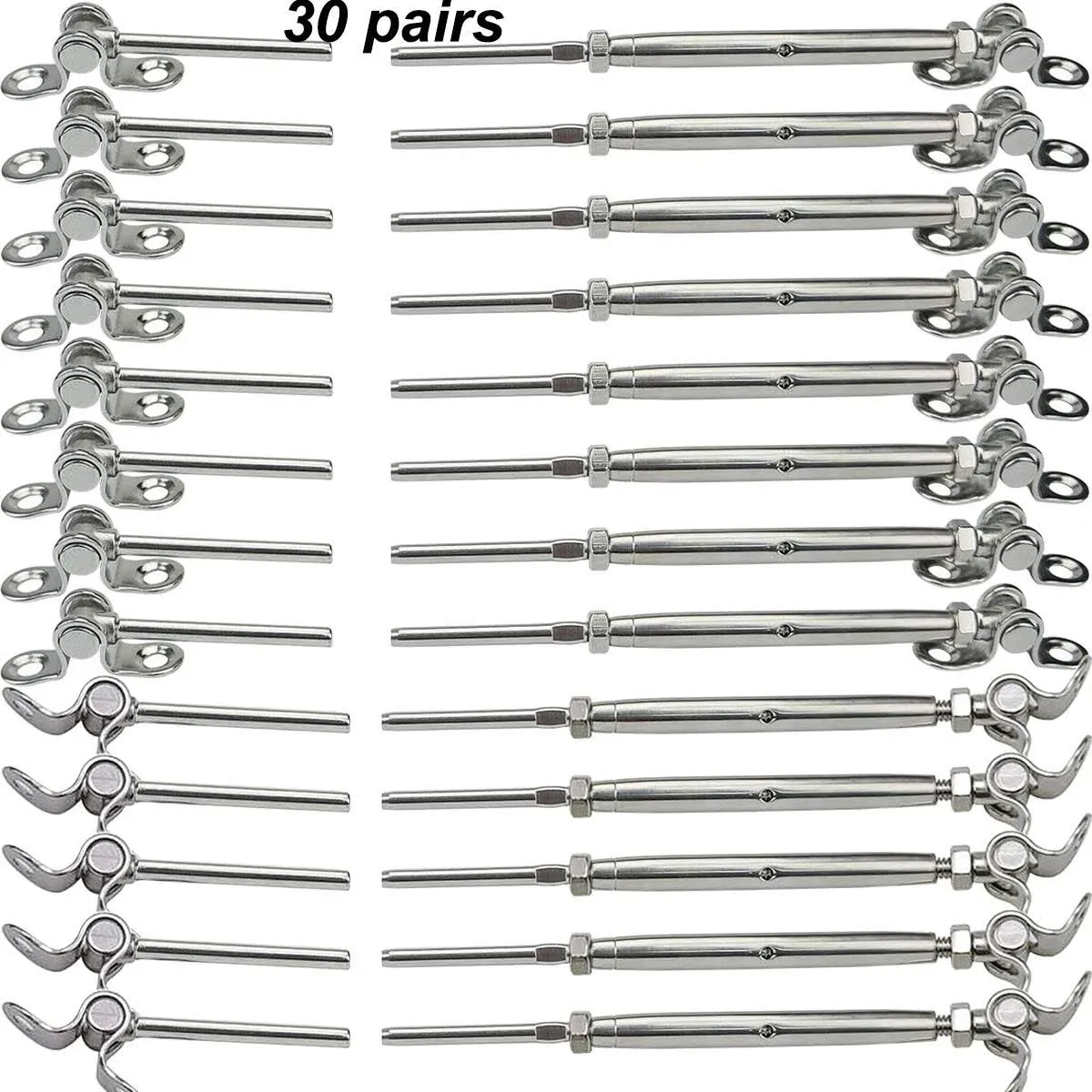 Lulultn Cable Railing Hardware, 30 Pairs Cable Railing Kit,Steel Cable Railing ...