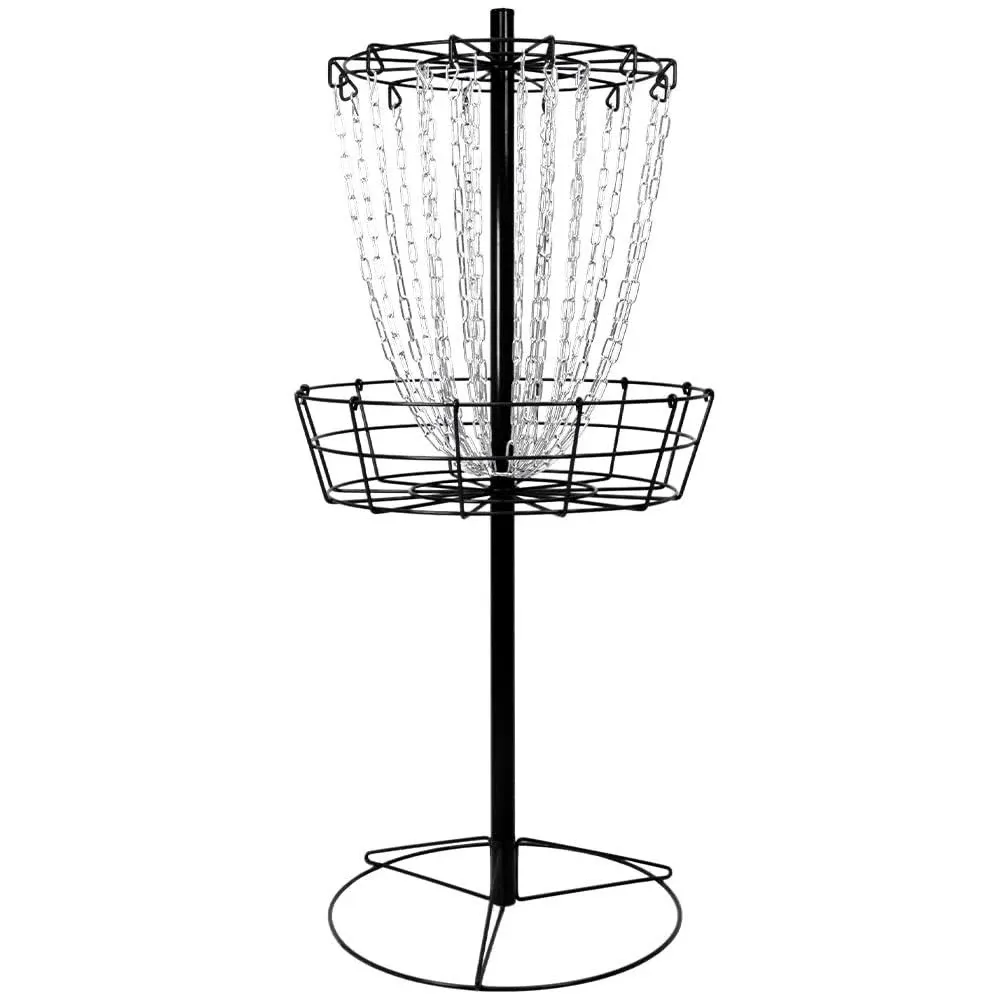 Remix Disc Golf Remix Double Chain Practice Basket for Disc Golf - Black