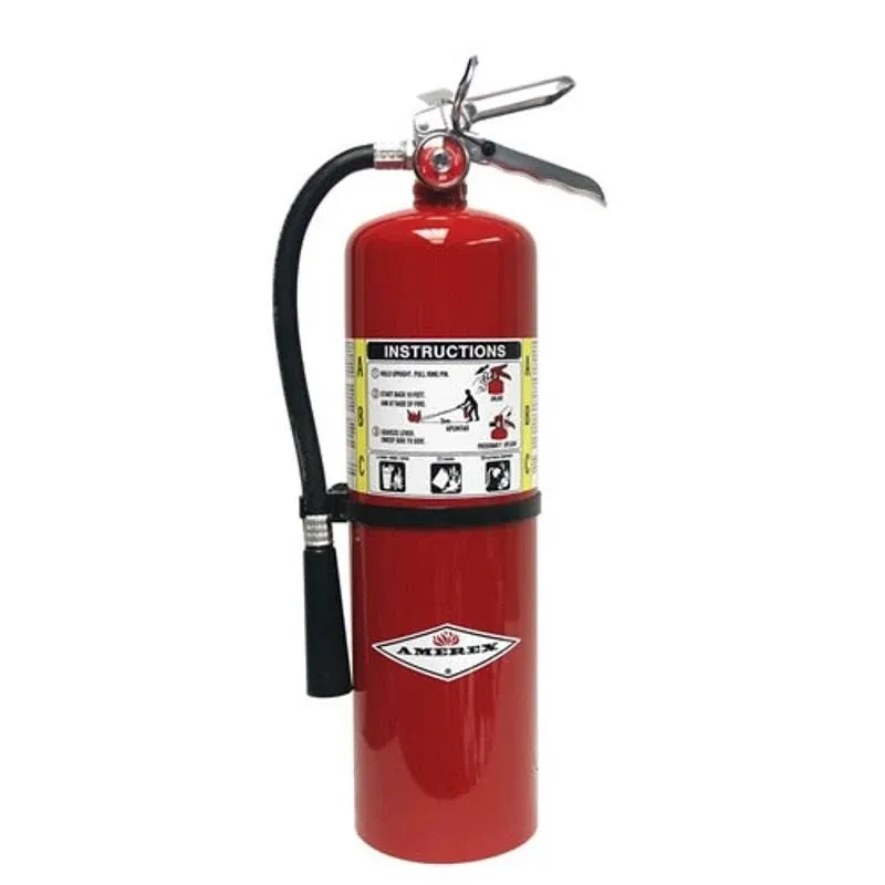 Amerex 10 Pound ABC Dry Chemical Fire Extinguisher With Aluminum Valve.