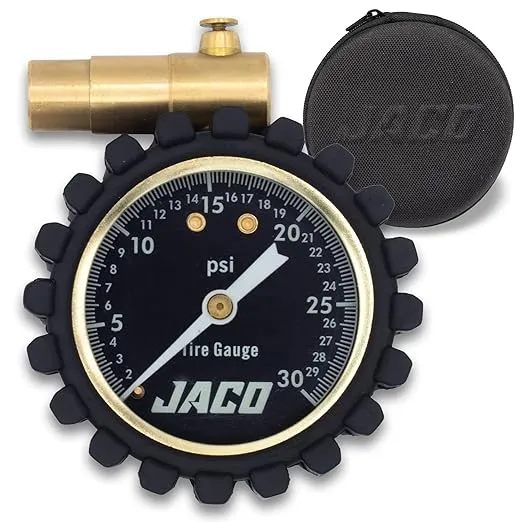 JACO FTX-30 Low Pressure Presta Tire Gauge for Bikes (Max 30 PSI) | Fatbike & MTB Series