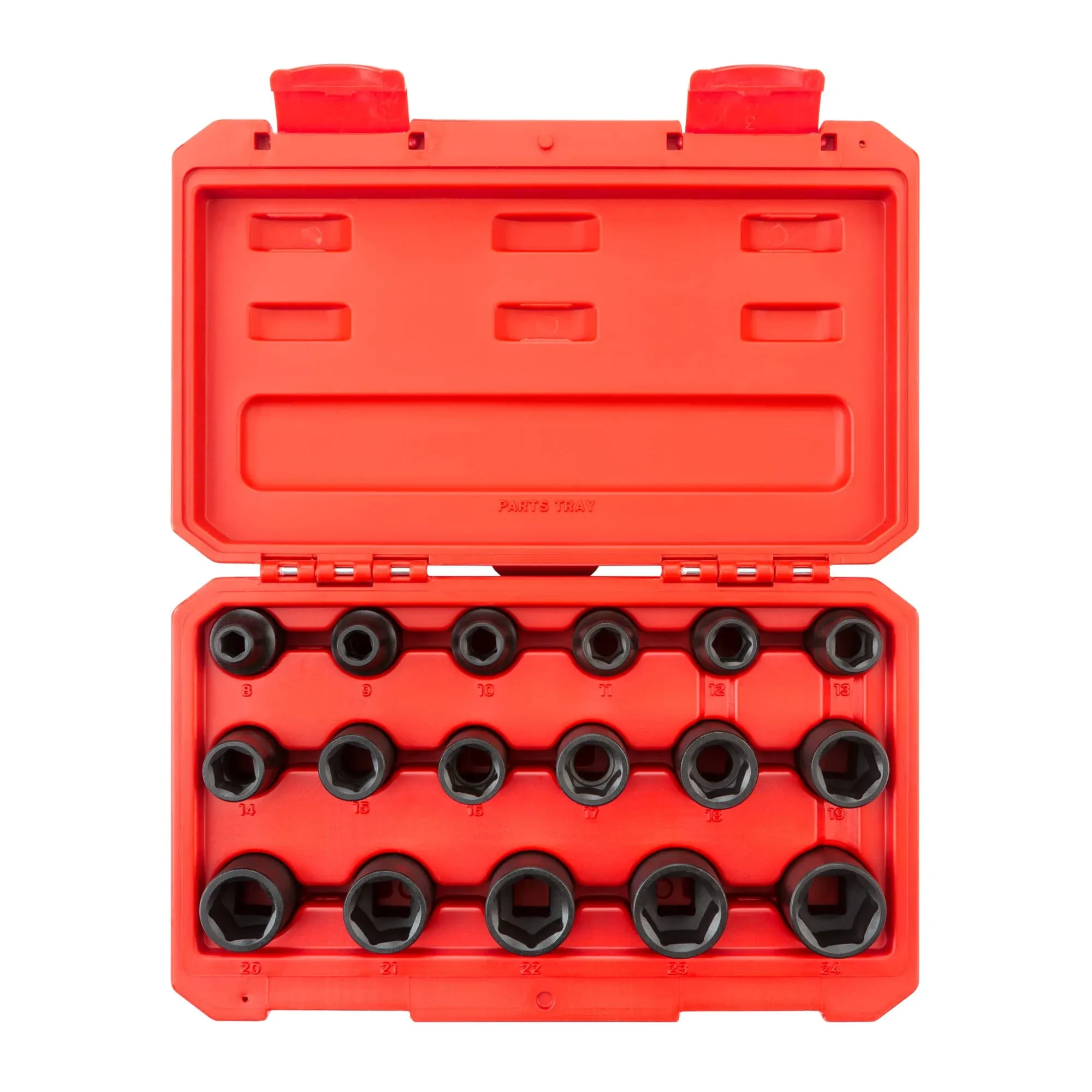 Tekton 1/2 inch Drive 6-Point Impact Socket Set 17-Piece 8-24 mm | SID92321