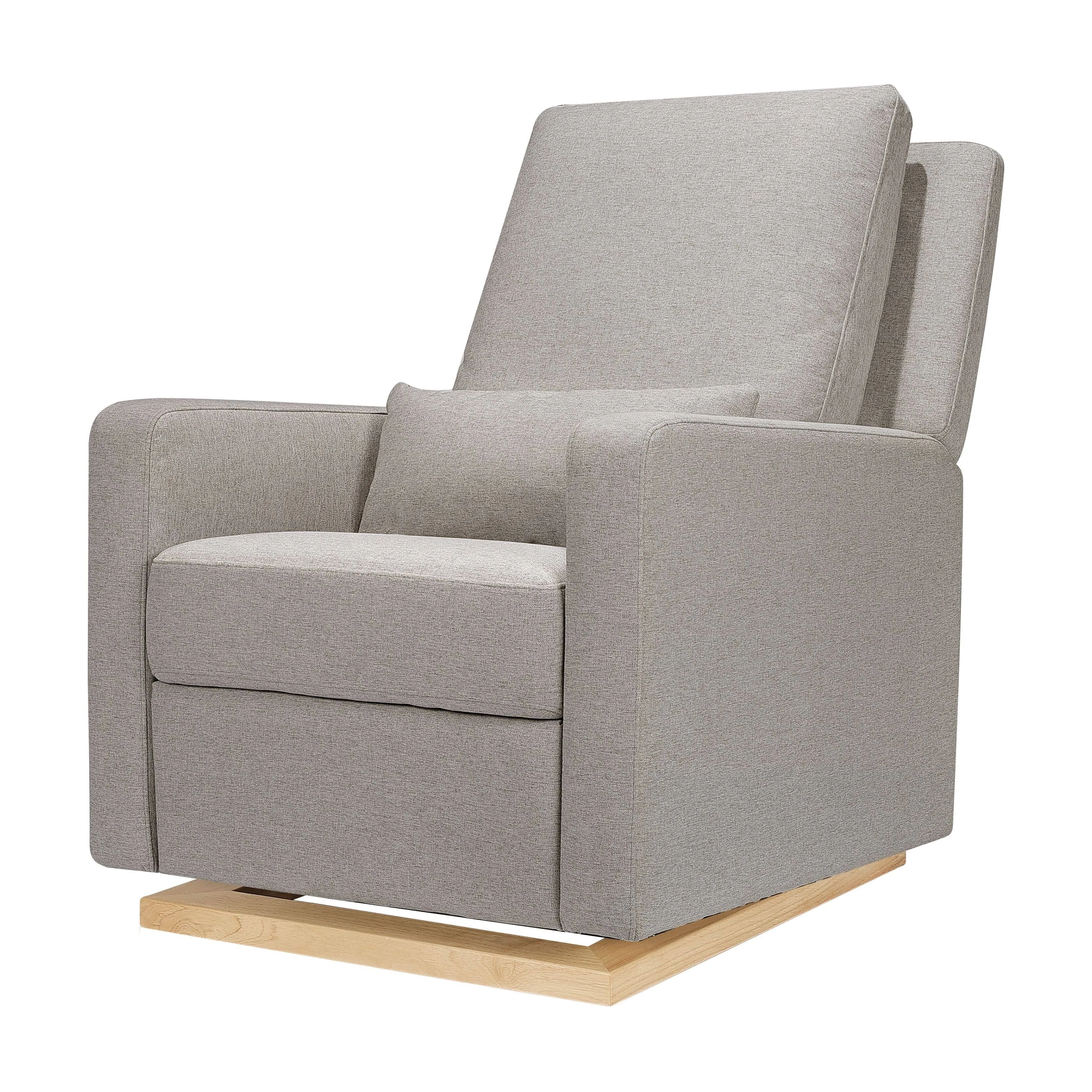 Babyletto Sigi Recliner and Glider - Performance Gray Eco-Weave/Light Wood Base