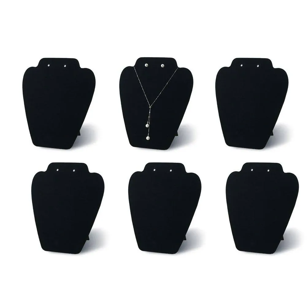 7th Velvet 6 Pieces Black Velvet Easel Necklace & Earing Display 7 3/8" W x 8 2/8 ...