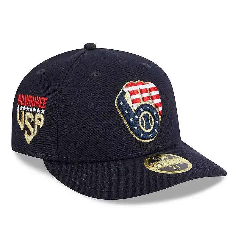 Men's New Era  Navy Milwaukee Brewers 2023 Fourth of July Low Profile 59FIFTY Fitted Hat