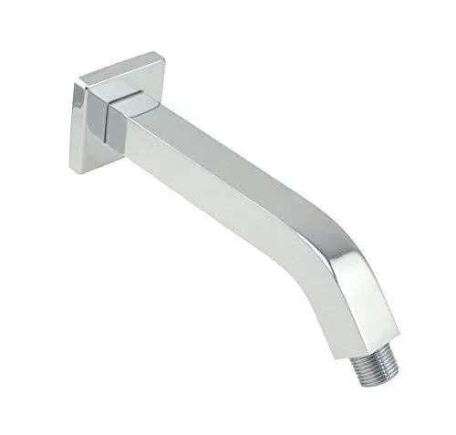 Aquaiaw Shower Arm and Flange, 8 inch, Square, Solid Brass, Polished Chrome ...