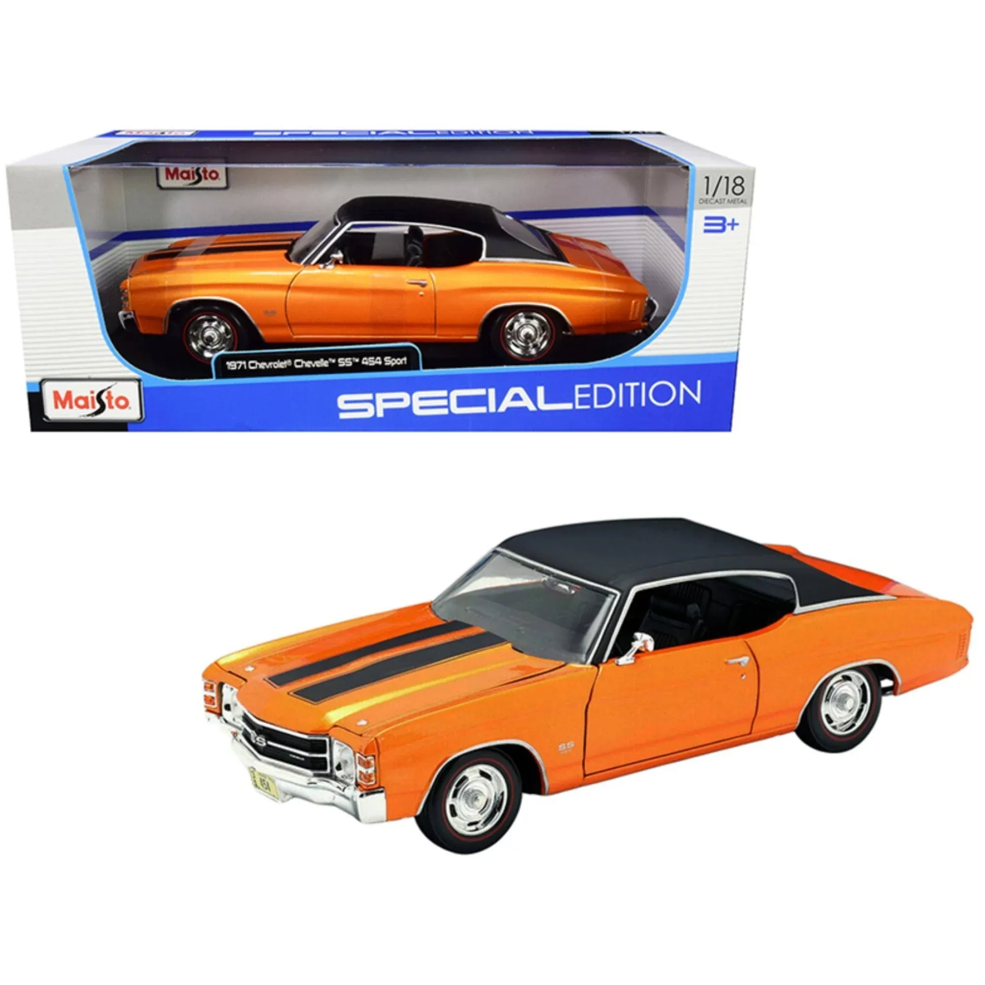 1971 Chevrolet Chevelle SS 454 Sport Metallic Orange with Black Top and Black ...