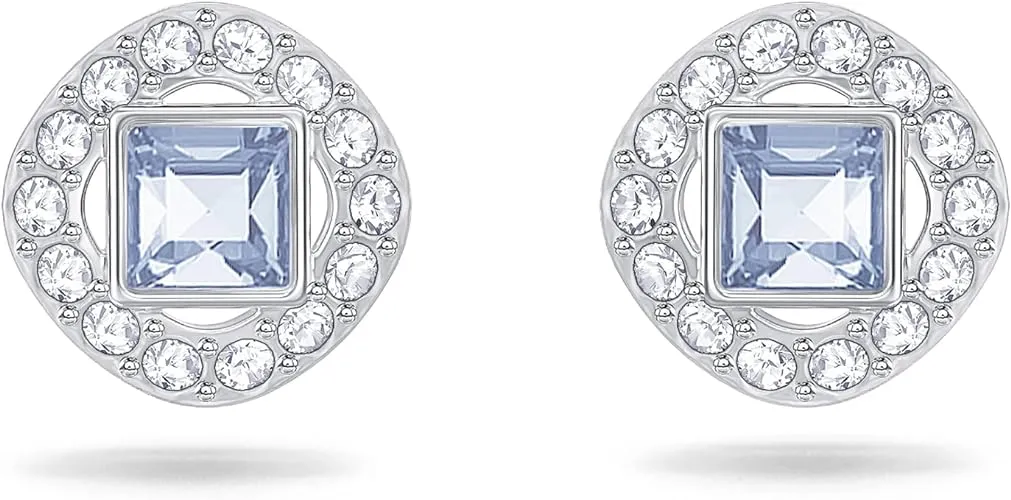 Square Crystal Halo Stud Earrings