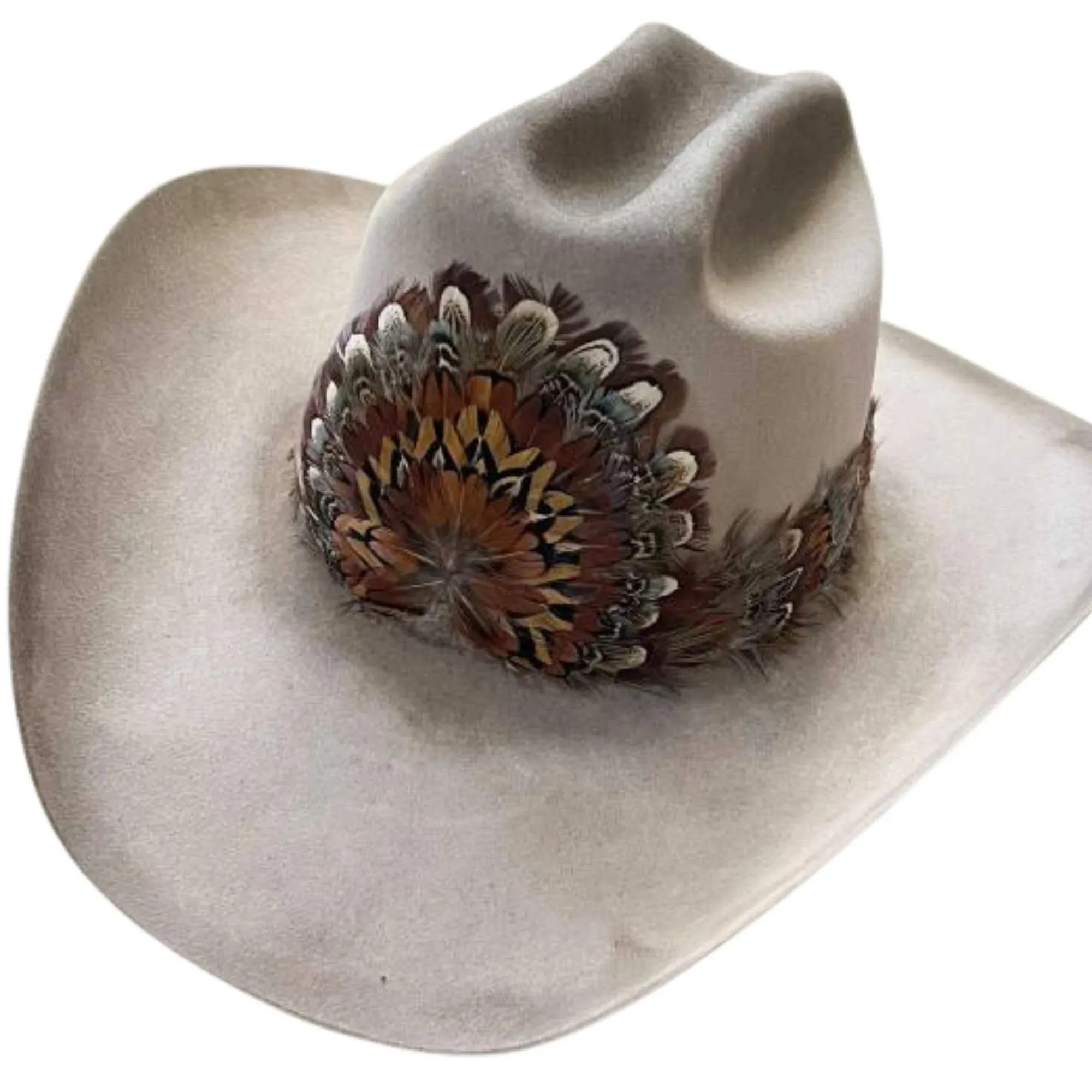 Western Feather Cowboy Hat Band for Men Women Natural Feather Rowan, One Size