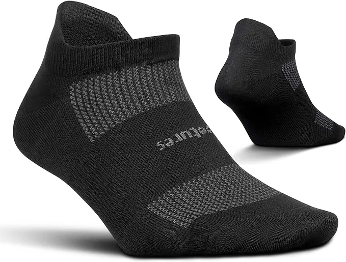 Feetures High Performance Ultra Light No Show Tab Socks, Black