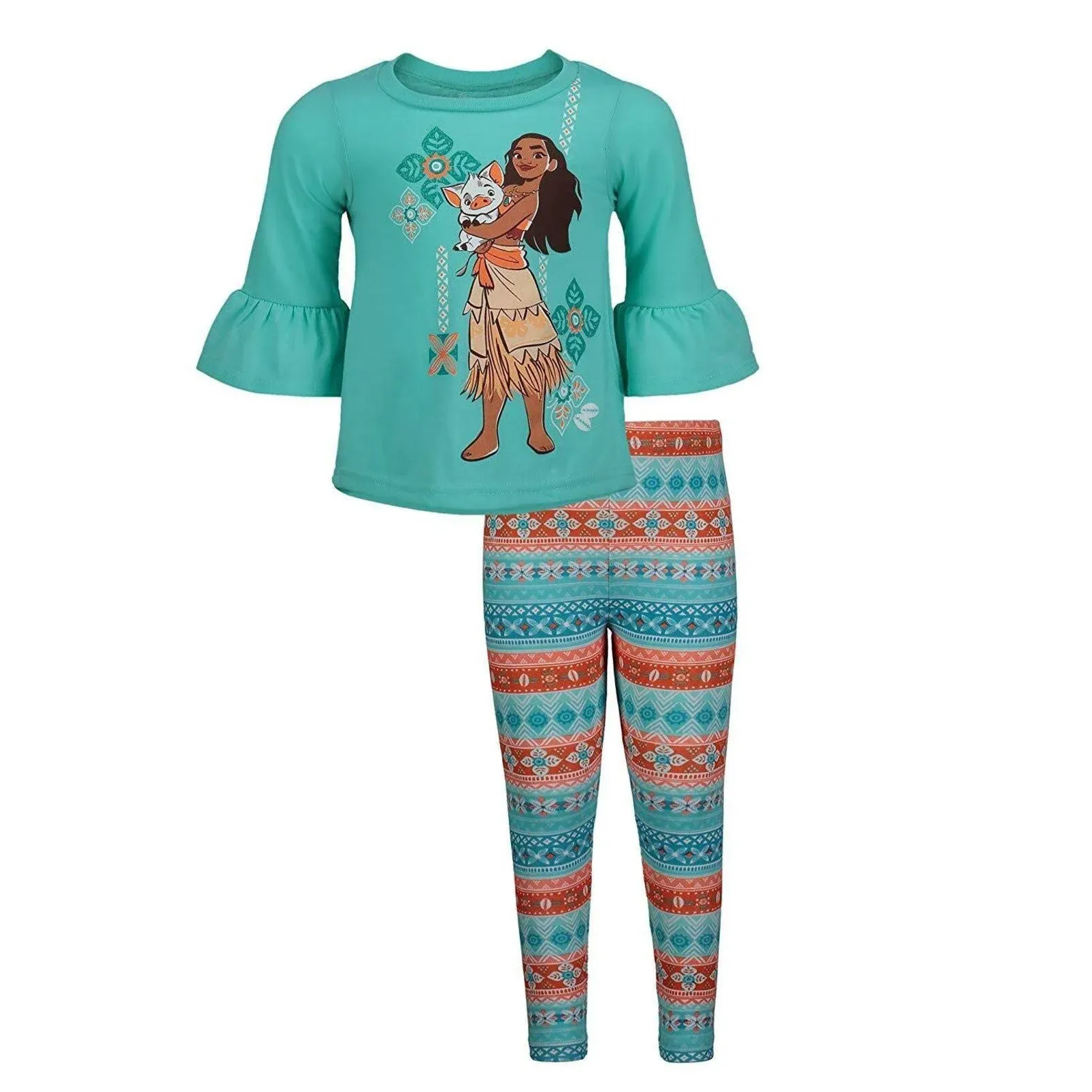 Disney Moana Graphic T-Shirt and Kids Leggings Outfit Set Toddler to