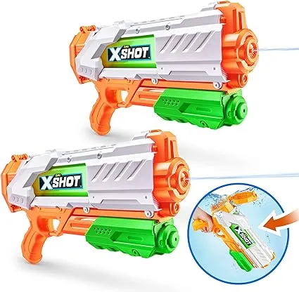 Xshot Water Fast-Fill Medium Water Blaster 2 Pack, Water Gun, Summer Outdoor Pool Toy (2 Water Blasters included), Mailer Box