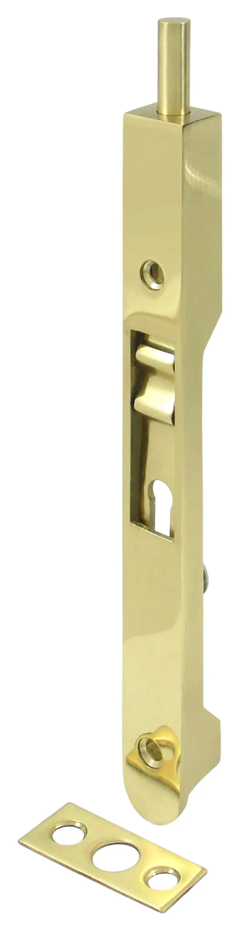 Deltana 7FBR3 7" Flush Bolt, HD, Polished Brass