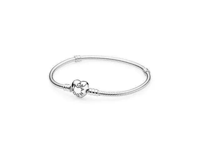 Pandora Sterling Silver Moments Heart Clasp Snake Chain Bracelet