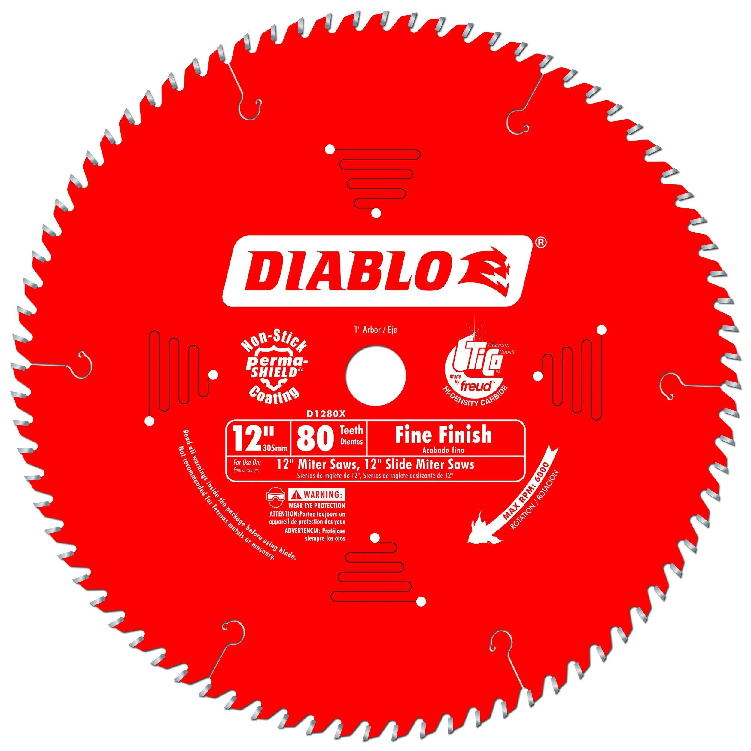 Diablo 12-in. 80-Tooth Fine Finish Saw Blade D1280X