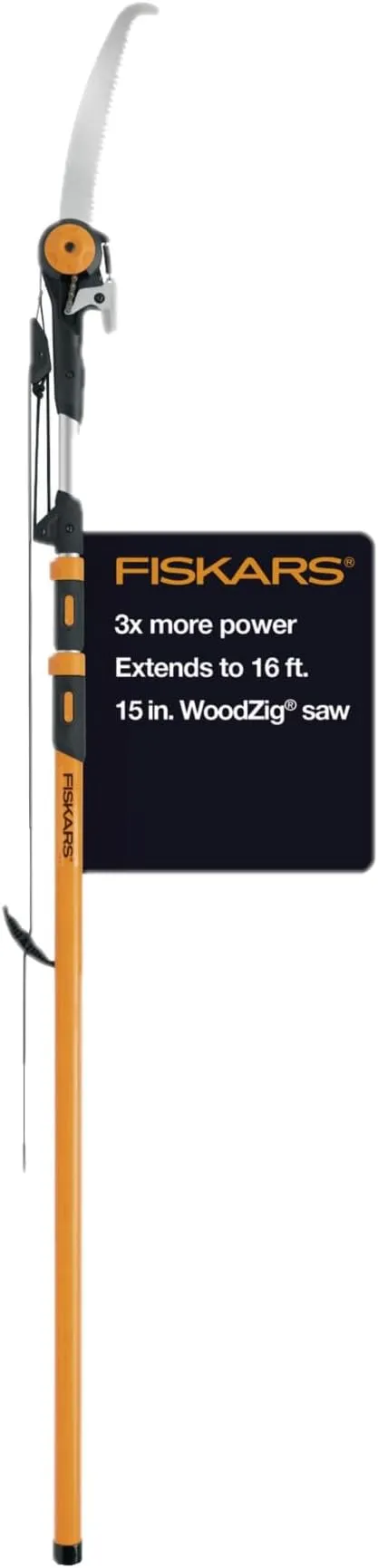 Fiskars 7'-16' Chain-Drive Extendable Tree Pruner and Pole Saw - Precision-Ground Steel Blade for Cutting up to 1.25" Diameter