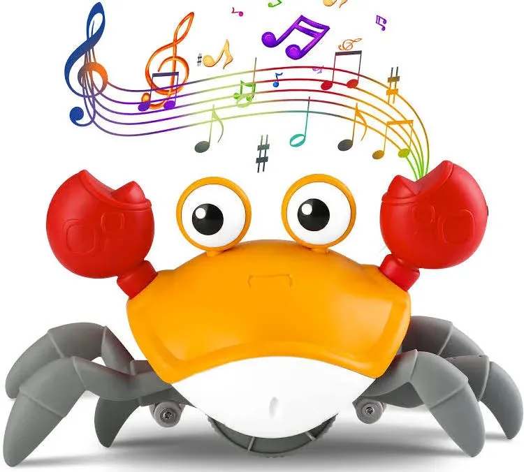 Crawling Crab Baby Toy Infant: Tummy Time Toys for Babies 3 6 9 12 18 24 36 Months, Walking Dancing Sensing Crab for Toddler 1 2 3 4 Year Old, 1st Music Birthday Gifts for Boys Girls