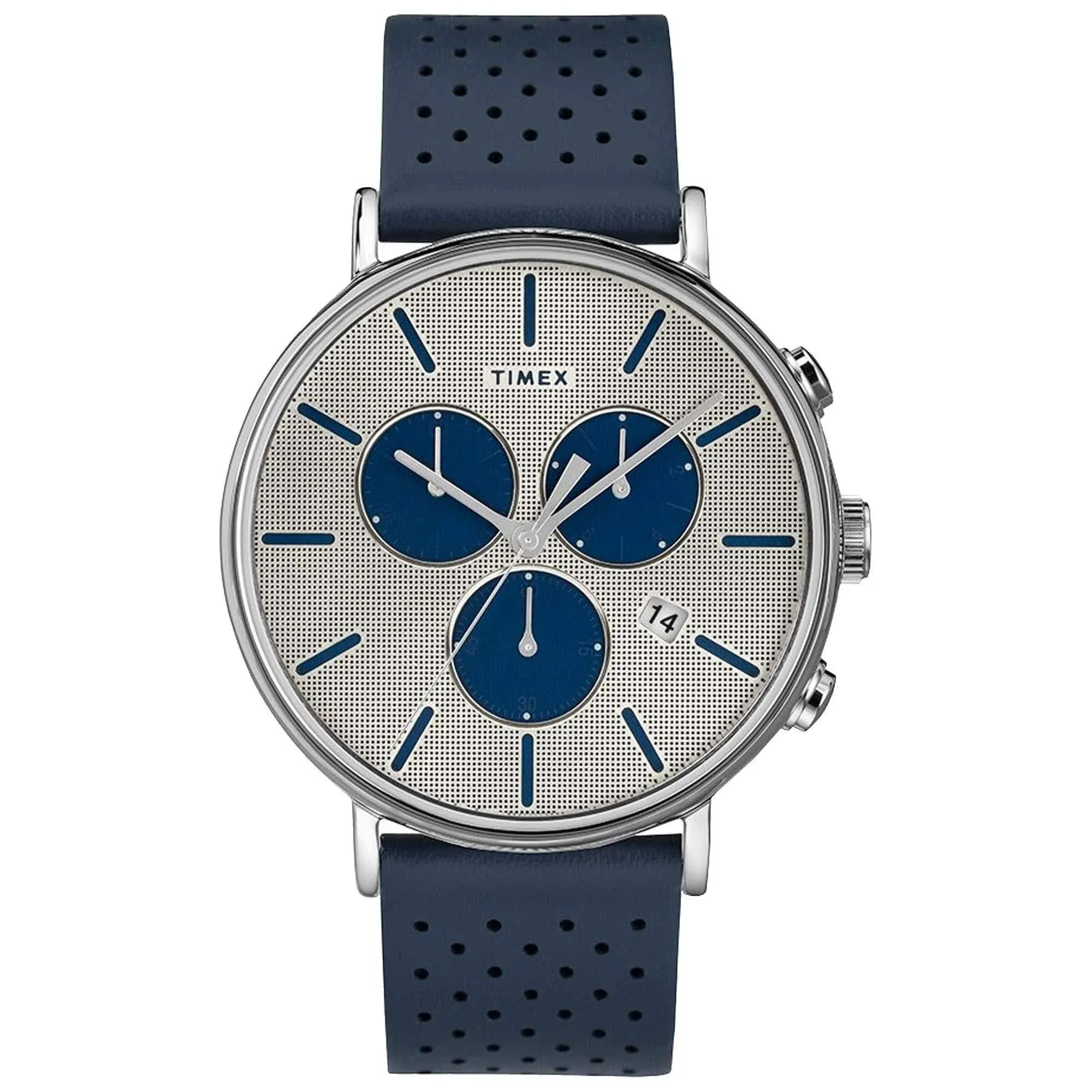 Timex Fairfield Supernova Chronograph 41mm Leather Strap Watch - Blue