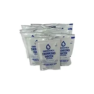 Bolsa de agua de DATREX de emergencia para desastres o supervivencia. 4.2 oz cada una