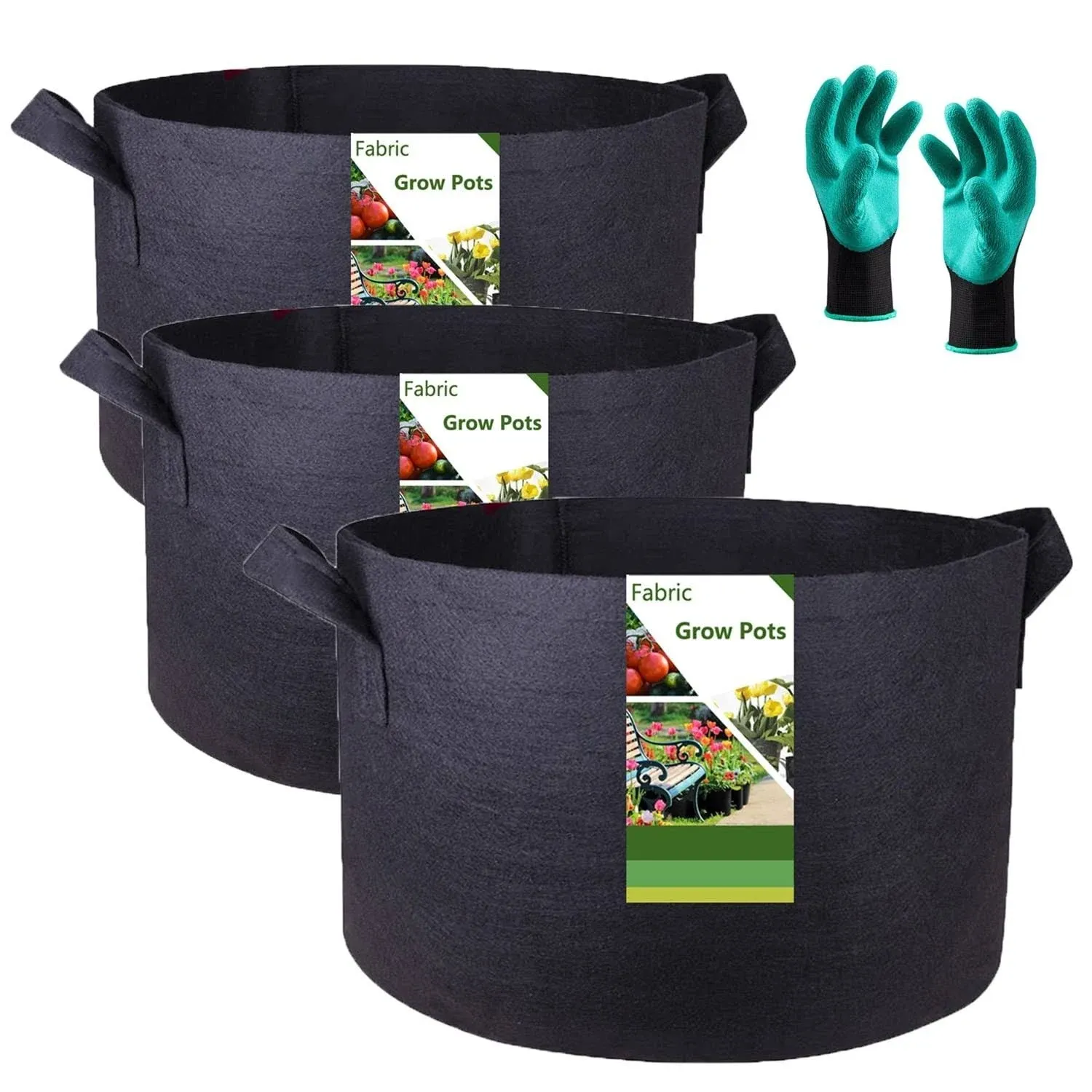 3-Pack 40 Gallon Plant Grow Bags | adamsbargainshop