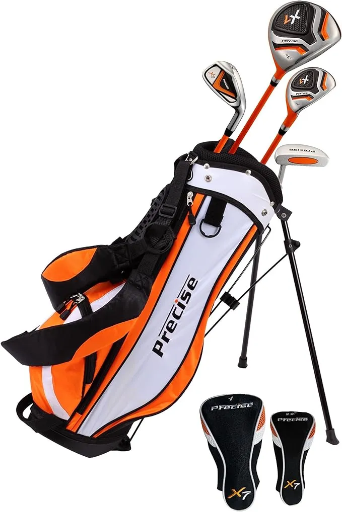 PreciseGolf Co. Precise X7 Junior Complete Golf Club Set for Children Kids - 3 Age Groups Boys & Girls - Right Hand & Left Hand!