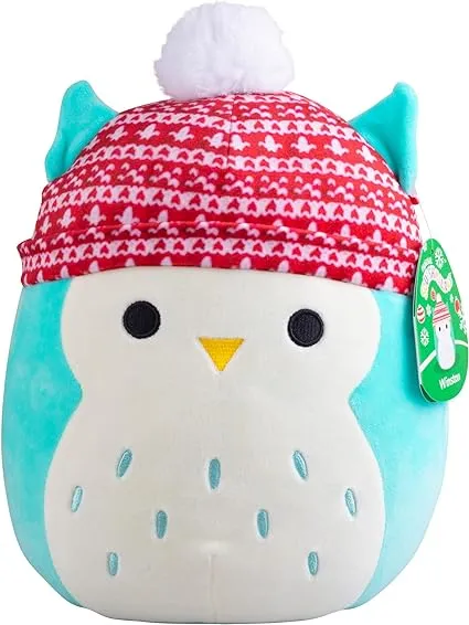 Squishmallow 10" Winston The Owl Plush - Official Kellytoy Christmas Plush - Cute and Soft Holiday Owl Stuffed Animal Toy - Great Gift for Kids