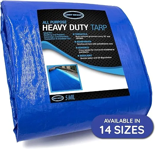 Tarps Multi-Purpose Waterproof 40x60 - All Purpose 5 MIL Tarp - High Durability 40x60 Tarp - Construction, Rain Shelter, Outdoor Cover and Camping Use