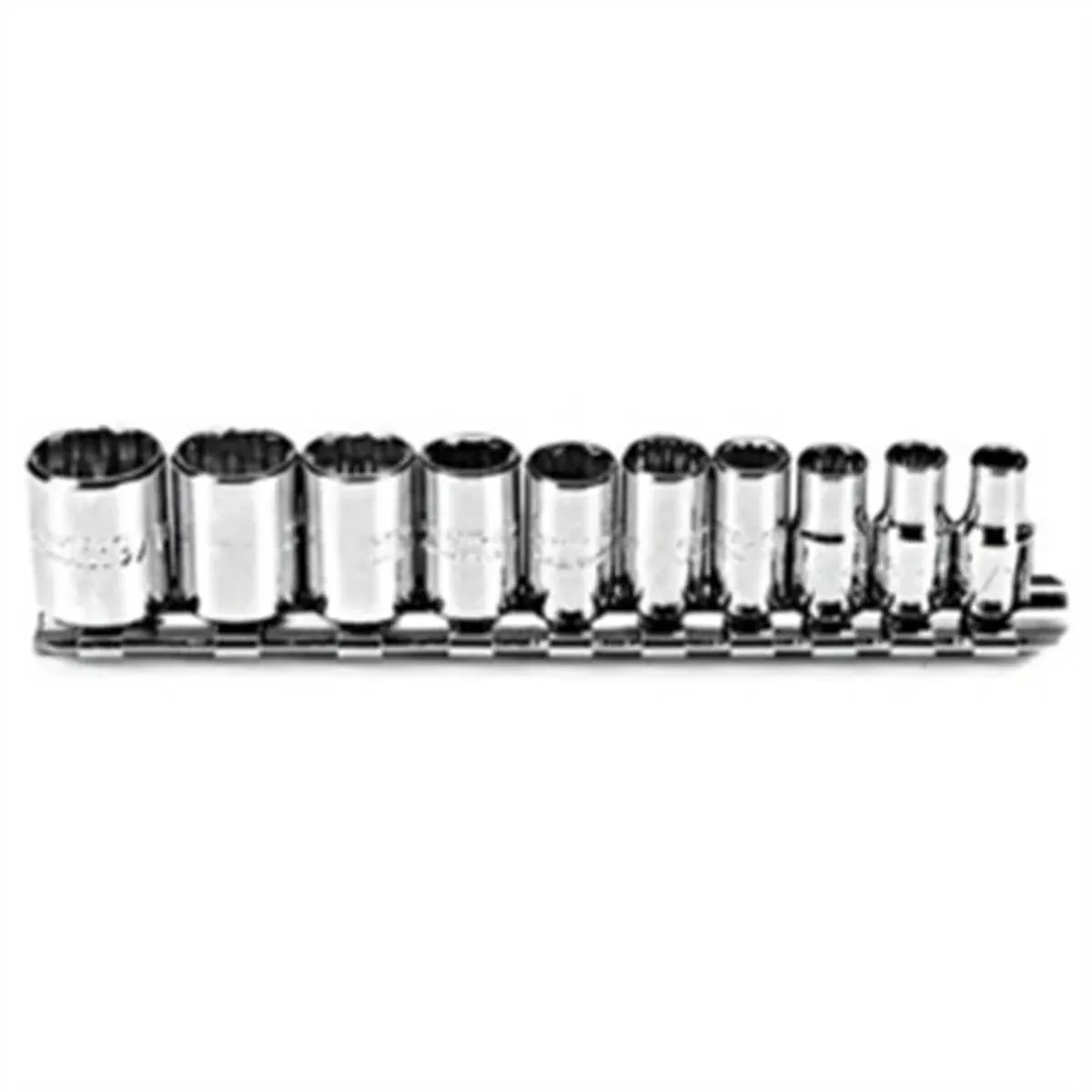 Stanley® 1/4" X 3/16" - 9/16" Proto® Torqueplus™ 10 Piece 12 Point SAE Fully Polished Socket Set (Includes 6 1/4" Socket Bar And (10) Clips)