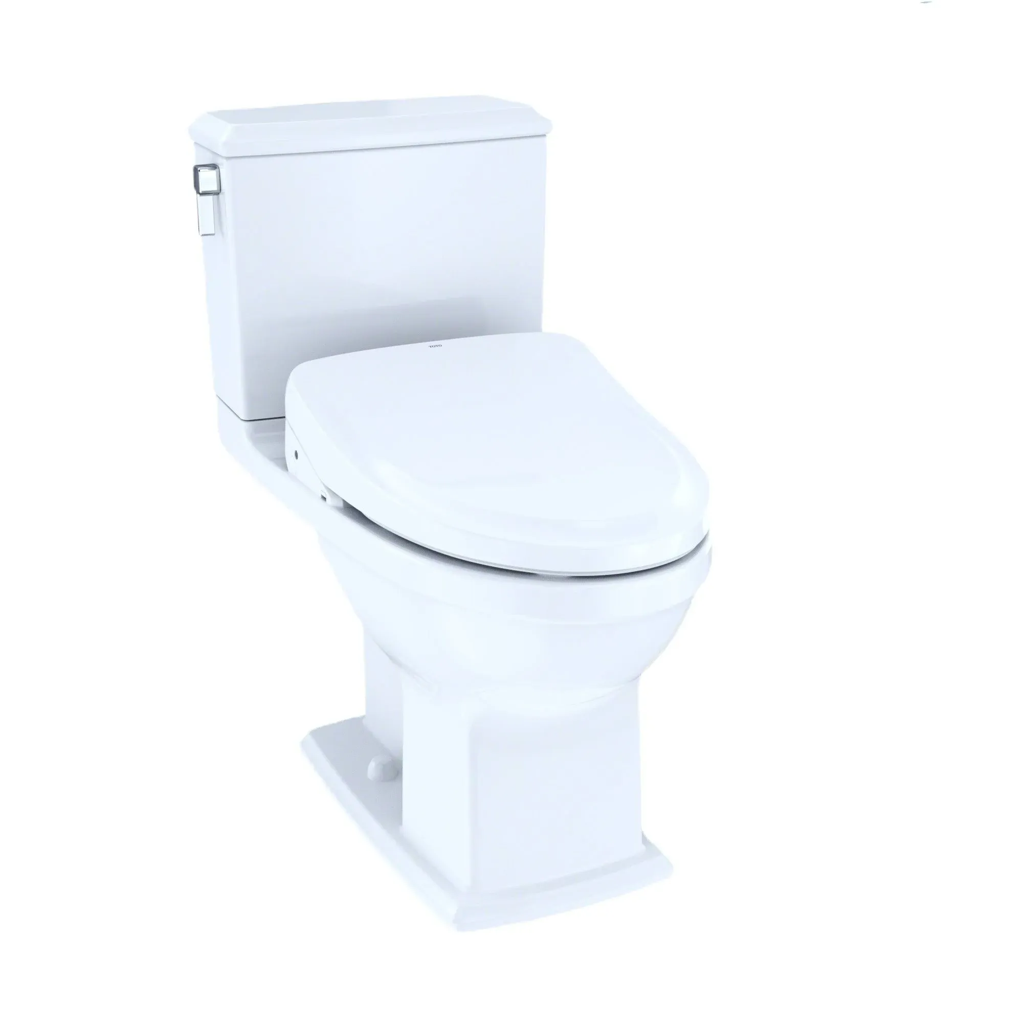 TOTO Connelly Elongated 0.9 gpf & 1.28 gpf Dual-Flush Two-Piece Toilet with Washlet+ S500e in Cotton White