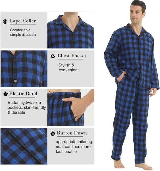 Men's Hanes Flannel Pajama Set Plaid