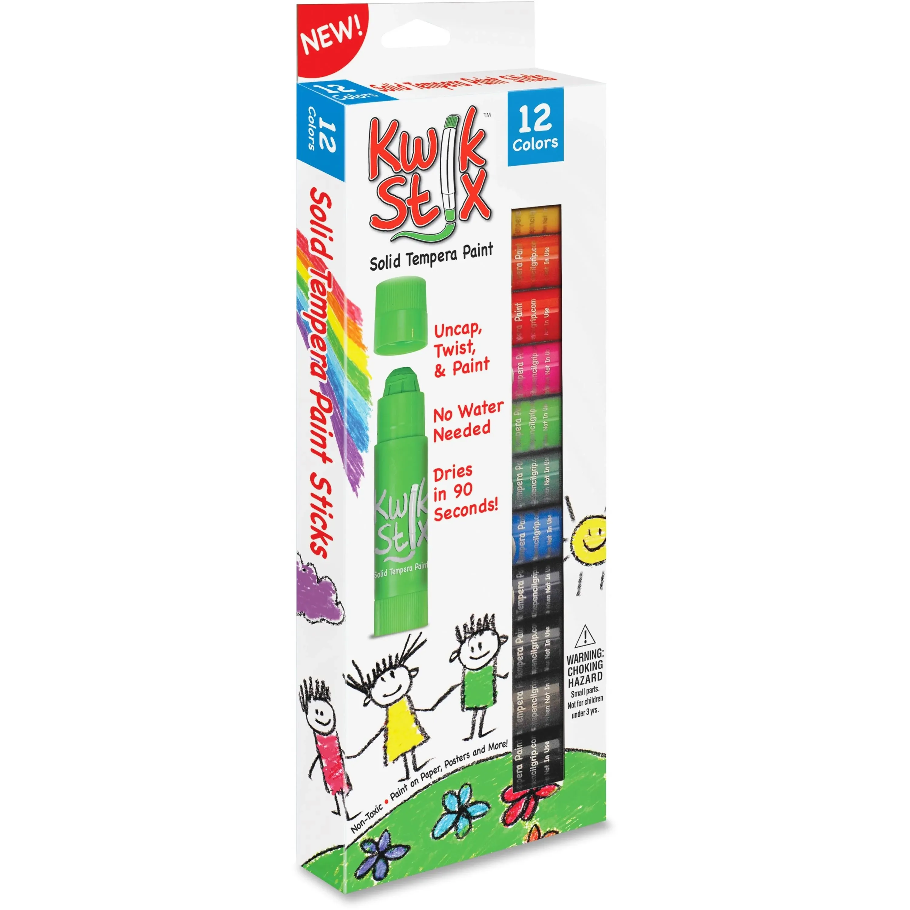 Kwik Stix Solid Tempera Paint - 12 Classic Colors