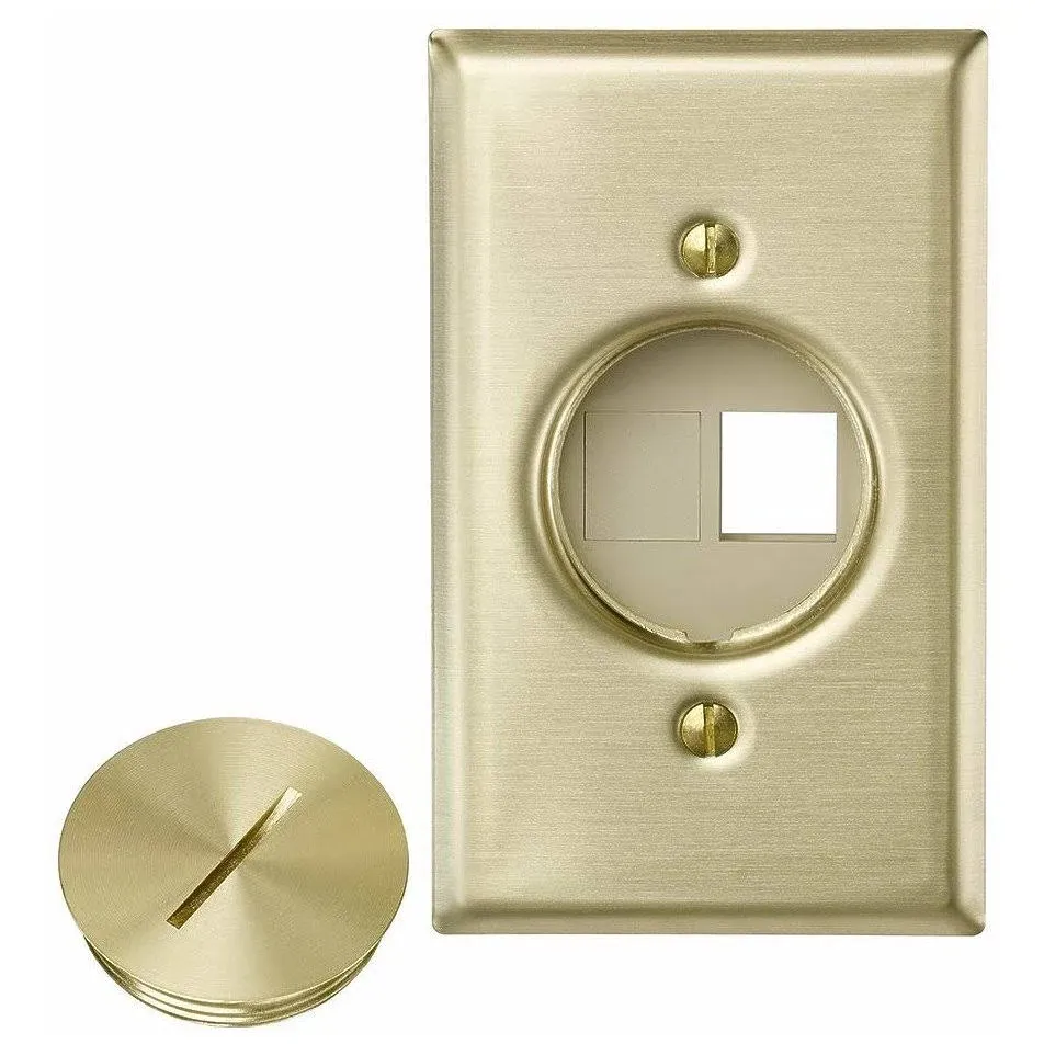 Leviton QuickPort Floor Jack Assembly, Brass